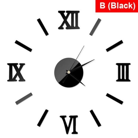 3D Mirror Roman Numbers Wall Clock - Picture 4 of 9